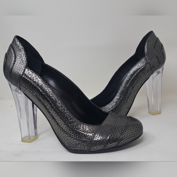 Vincent Bottesi Shoes - Vincent Bottesi Women's Pumps  Clear Heels Silver French 41 EU Fits Like 9 US